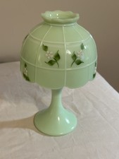 Vintage Westmoreland Jadeite Green Signed Fairy Lamp 