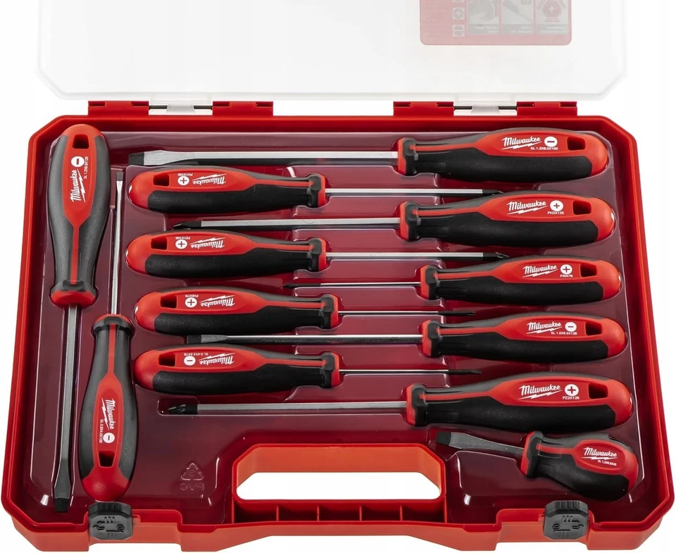 Milwaukee Juego de 12 Destornilladores Tri-Lobe 4932472003, Rojo Foto 4 de 4