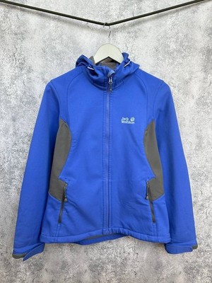 Jack Wolfskin Stormlock HxProof Softshell Jacket Hooded Blue Grey Women's M