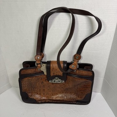 marc chantal handbag Cognac Western Embellishing 13  Wide Shoulder Bag 
