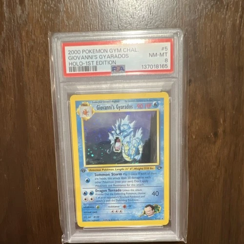 Pokémon Giovanni's Gyarados 5/132 Gym Challenge 1st Edition Holo PSA 8 90 HP