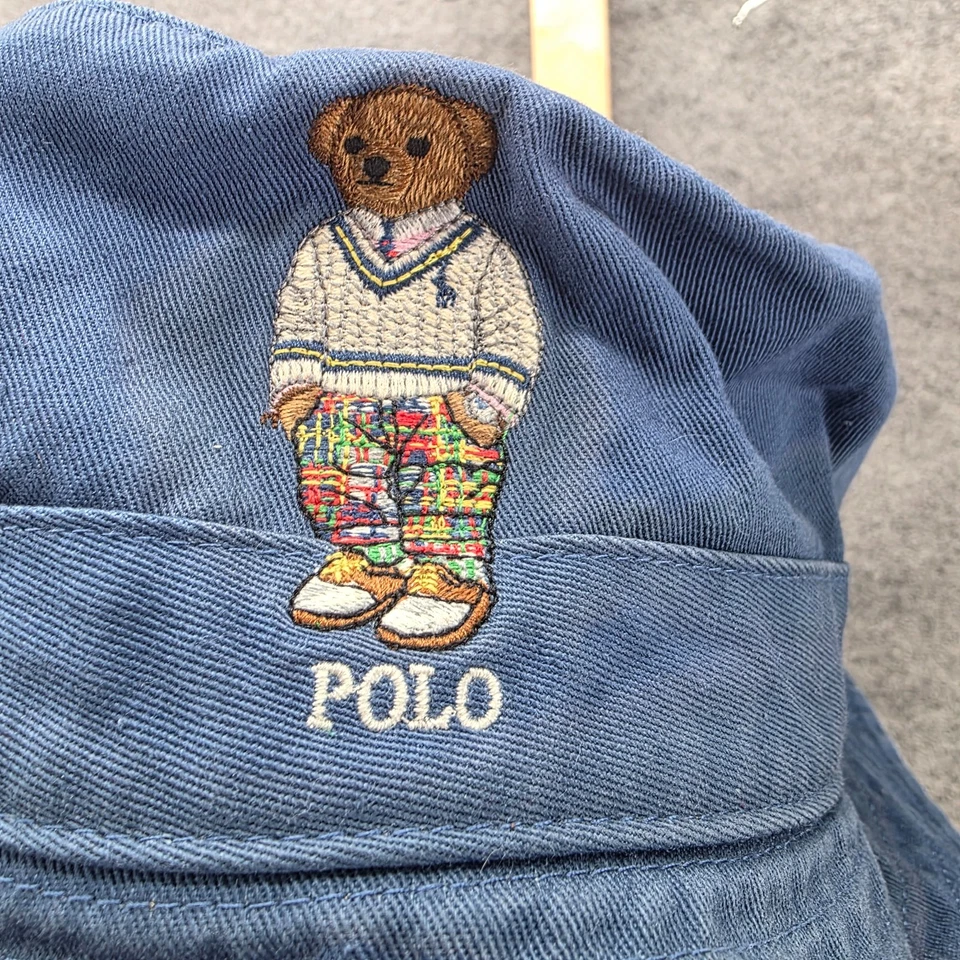 Polo Ralph Lauren Sombrero Gorra Correa Trasera L XL Azul Oso Bordado Para Hombre Clásico Foto 2 de 4