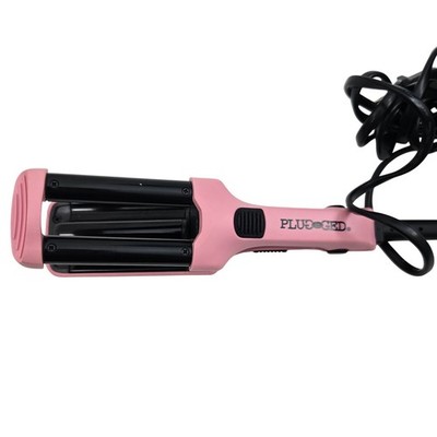 LUGGED 3 Barrel Hair Waver Iron Pink Crimper Deep Wave Curler 1.5 inch Tested
