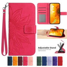 For Moto G Stylus/Power/Play/5G Sunflower Pattern Flip Wallet Phone Case Cover