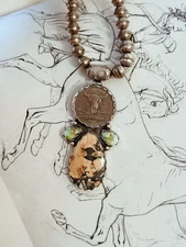 Handmade Sterling Silver Montana Quarter Pendant • Statement Necklace •