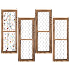 Pack Chicken Wire Wooden Frame Unfinished Wood Window Frame with Chicken Wire...