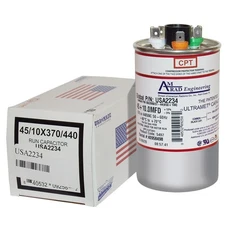 AmRad USA2234 Round Run Capacitor 45+10 uF MFD 370 / 440 Volt Made in USA