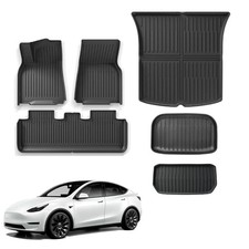 Floor Mats Tesla Model Y 2021 2024 TPE All Weather Protection Mats Set 6 PC