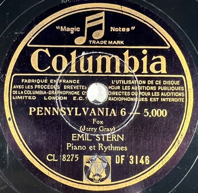 Emil Stern: Wo bist du meine Liebe / Pennsylvania 78 RPM JAZZ COLUMBIA DF 3146