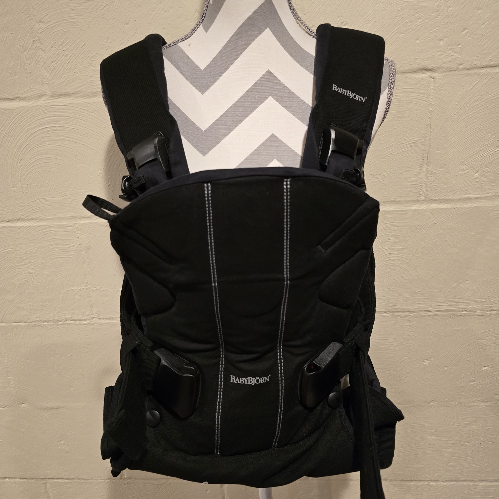 BabyBjorn Baby Carrier One - Woven Black - One Size, Newborn To 3 Years.-image