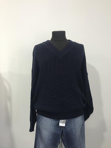 Men Hugo Boss Sweater Navy Cotton 42 / XL / 50