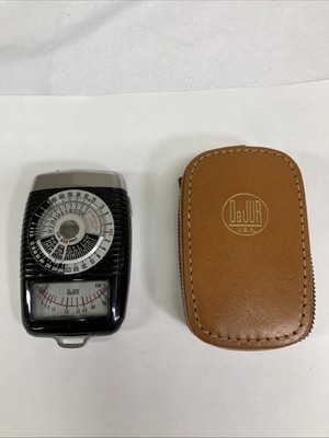 Vintage DeJur USA AMSCO Dual Professional Camera Exposure Light Meter With Case