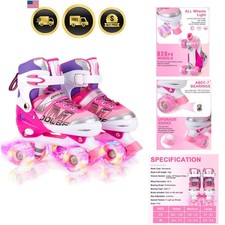 Adjustable Roller Skates for Girls and Women, All 8 Wheels of Girl's Skates S...