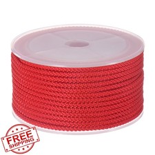 HARFINGTON Nylon Beading Thread Cord 3mm Red Braided String Jewelry 10M
