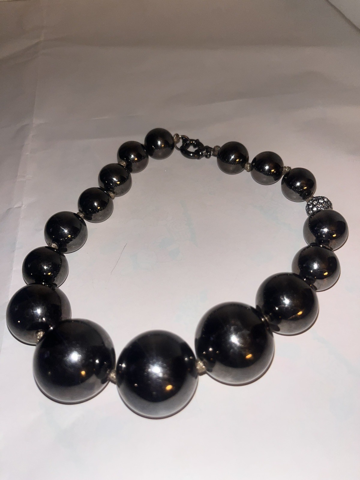 Boho Large Chunky Metal Beaded Statement Necklace… - image 2