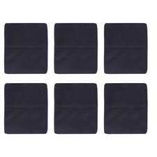 6Pcs Durable Microfiber Cleaning Cloths for Eyeglasses Jewelry Black Reusable