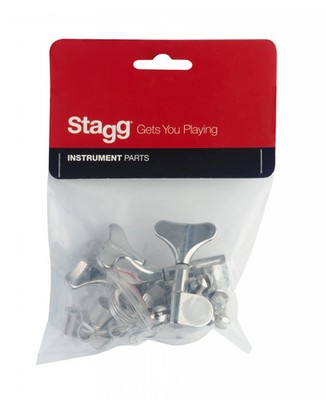 Stagg SP-MHBS-4X1CH Druckguss Chrom Bassgitarre Maschinenköpfe - 4 in einer Reihe