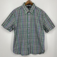 Tommy Hilfiger Long Sleeve Button Shirt Men's Size XL Green 80's 2ply Fabric