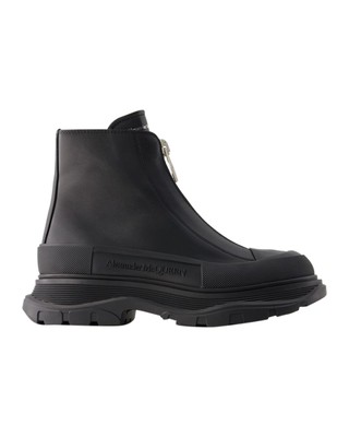 Stiefeletten Mit Tread Slick - Alexander Mcqueen - Leder - Schwarz