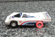Tyco HO Slot Car White 67 Porsche 962 BF Goodrich - Tested - Runs