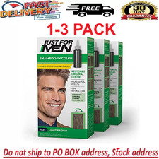 Just For Men H-25 LIGHT BROWN Hair color Shampoo In  1 2 3 pack 