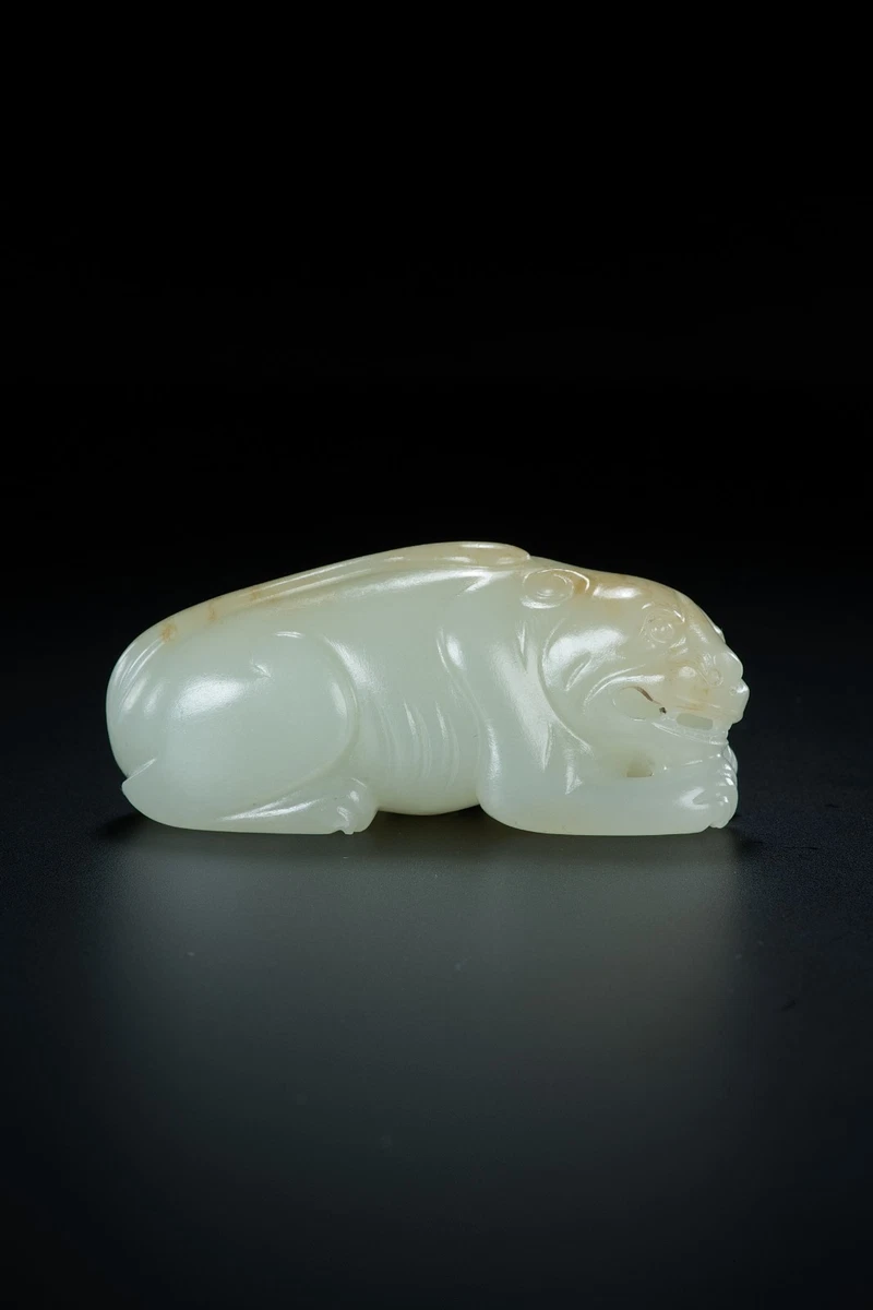 水芙蓉　中国　玉石彫刻　神獣型壷　V　R8307 Tiger 玉中国风雕像、雕像| eBay