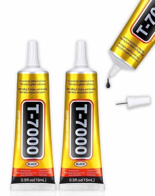 T-7000 Black Adhesive Glue 2 Pack 15ml Waterproof Repair for Phone Jewelry Craft
