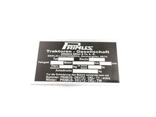 DATA PLATE FITS TO VINTAGE PRIMUS TRACTOR S66 #V433-8