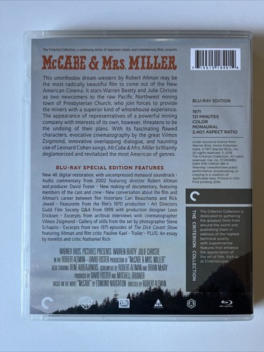 CRITERION COLLECTION - MCCABE & MRS MILLER/BD LIKE NEW BLURAY - Picture 2 of 3