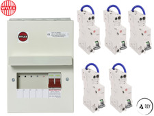 Wylex NM506L Metal Clad 5 way Consumer Unit 100A Main Switch and 5 Mini RCBOs