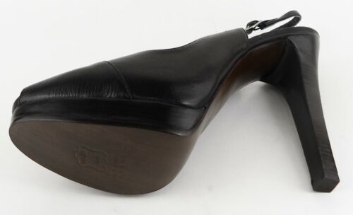 $385 STUART WEITZMAN METRO Black Leather Designer Open Toe Slingbacks Sandals 10 - Picture 4 of 4