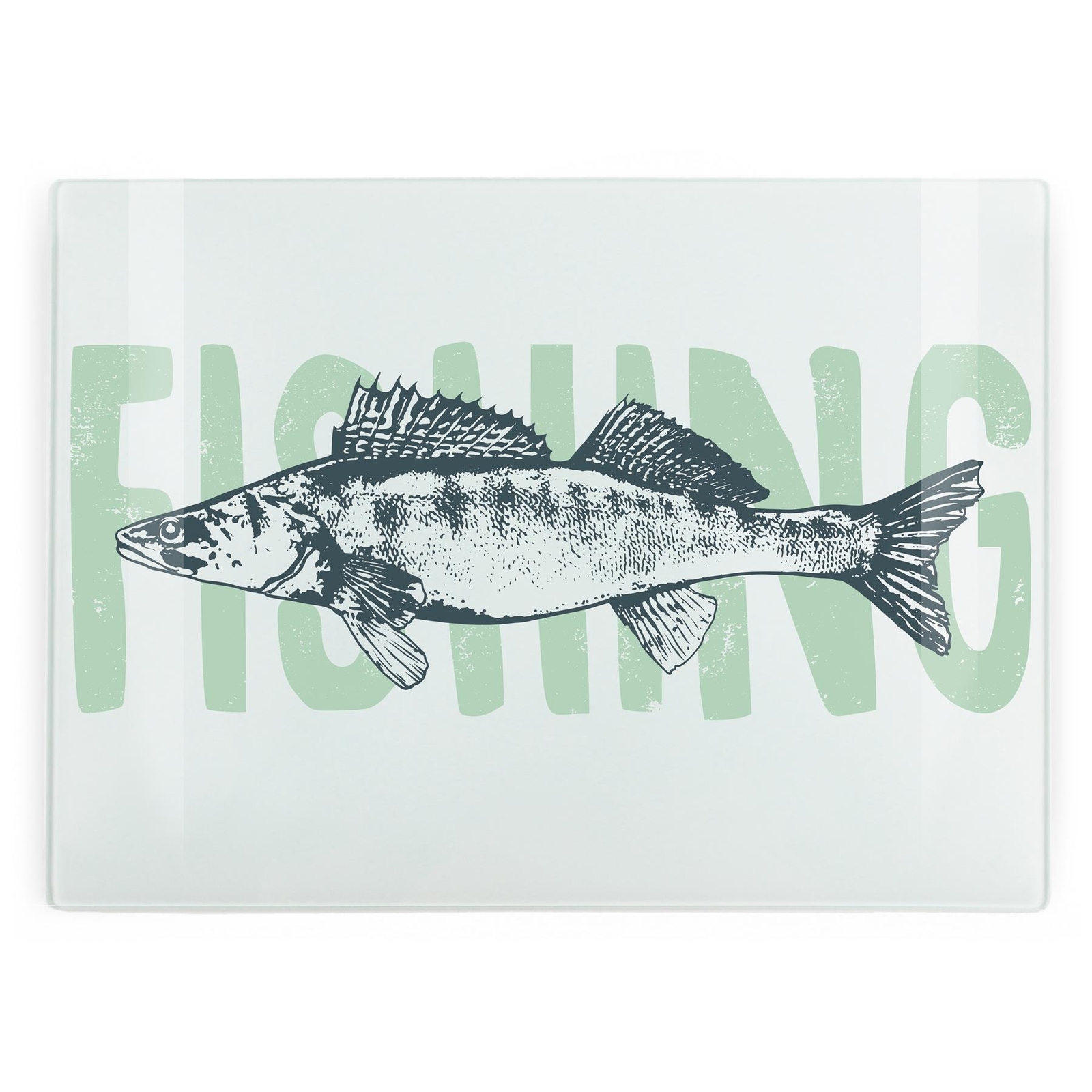 Fishing Glass Chopping Board - Rectangular Large Worktop Protector/Saver