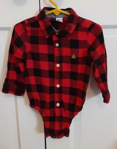 red and black plaid shirt for baby boy