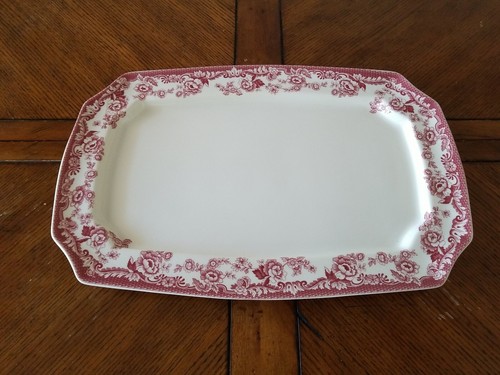 Rare Spode Delamere Cranberry Pattern Large Serving Tray 17.5" EUC - Picture 1 of 3