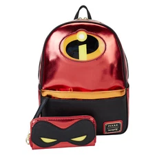 The Incredibles 20th Anniversary Light Up Metallic Cosplay Mini Backpack with