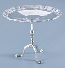 ANTIQUE GOLDSMITHS SILVERSMITHS MINIATURE SILVER TRIPOD PIE CRUST TABLE 1908 92g