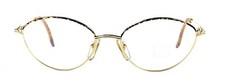 Vintage Club LA 6113 Women's Oval Metal Black Gold Multicolor Eyeglasses Italy