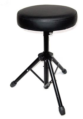 SCHLAGZEUGHOCKER, Drumhocker, SCHWARZ, Dreifuss, Höhe: 50cm, gepolstert, SH2BK 