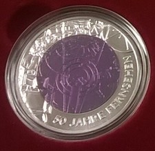 25 Euro Niob Silber 2005 50 Jahre Fernsehen Österreich Münze in Dose Eiamaya