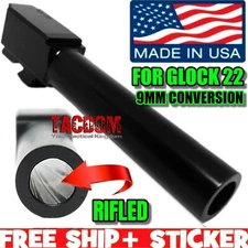 USA MADE BLACK NITRIDE STAINLESS STEEL Barrel for GL0CK 22 9mm CONVERSION G22