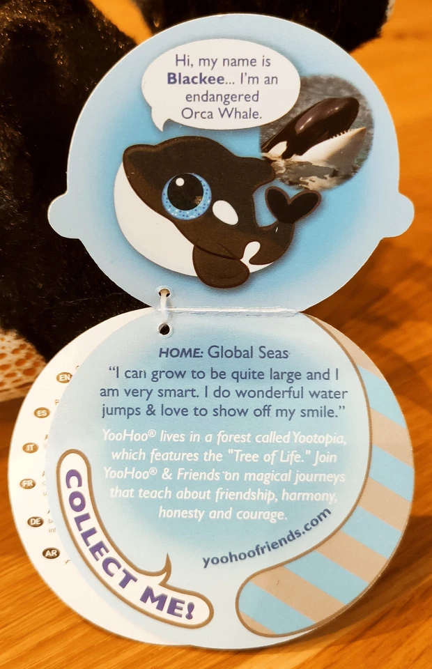 YooHoo & Friends Blackee der Orca Wal von Aurora World Plüsch - Bild 3 von 4