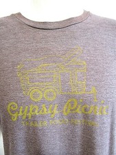 Gypsy Picnic Austin Texas Trailer Food Festival Brown Foodie T Shirt Men Sz L
