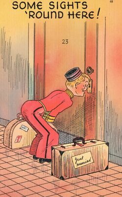 Vintage Postcard Some Sights Around Here Just Arrived Comic Card Arrival Baggage