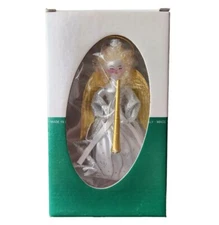 Soffieria De Carlini Silver & Gold Angel Hand Blown Painted Christmas Ornament