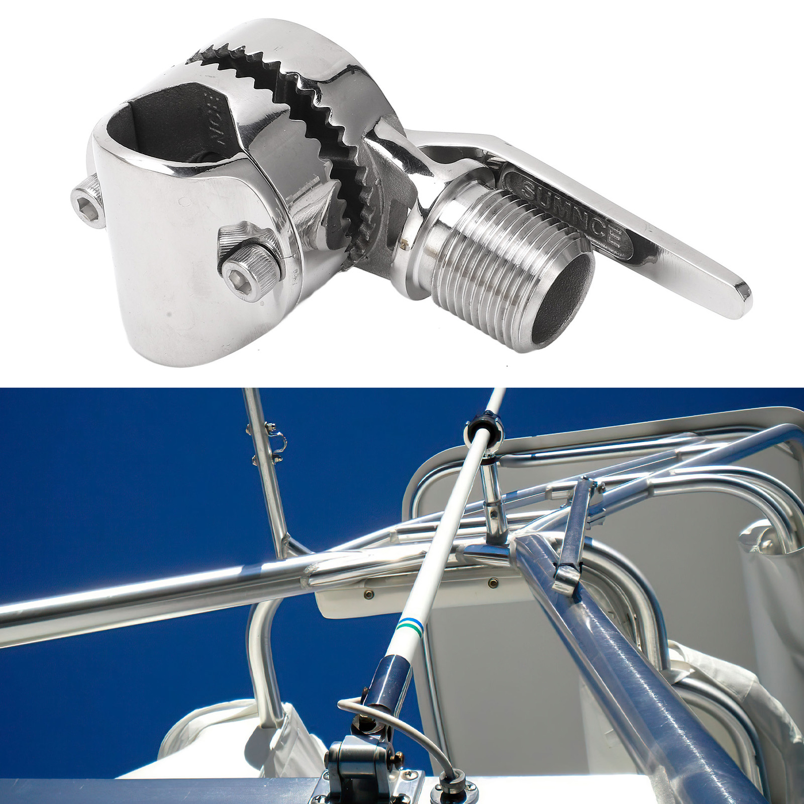 Adjustable Ratchet Base Mount For Boat 316 Stainless Steel Easy Install Boating