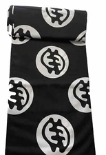 High Quality Ankara Fabric Black And White 6 Yards Per Piece, Gye Nyame Symbol