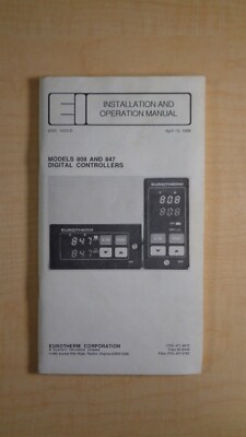 Eurotherm Models 808 and 847 Digital Controllers Install Operation Manual 7E B2