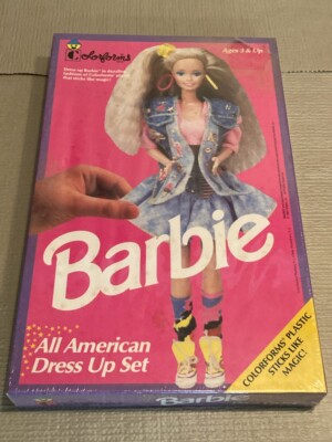 1991 Colorforms Barbie All American Dress Up Set #740
