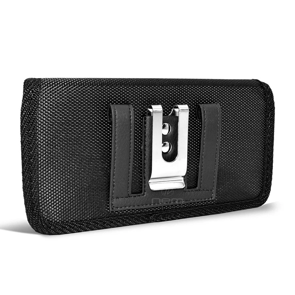 Black Horizontal Heavy Duty Rugged Clip Side Case Pouch For AT&T Sonim XP5 - Image 3 of 4