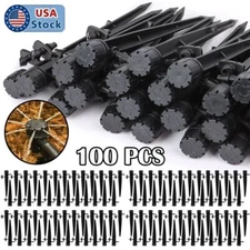 100PCS 360° Adjustable Water Flow Irrigation Drippers Stake Emitter Drip System